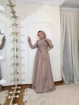فستان موكا شيفون بورد3D
