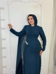 فستان شيفون بترولي