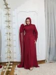 فستان برجندي شيفون ميرميد