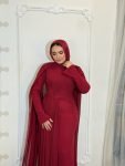 فستان برجندي شيفون ميرميد