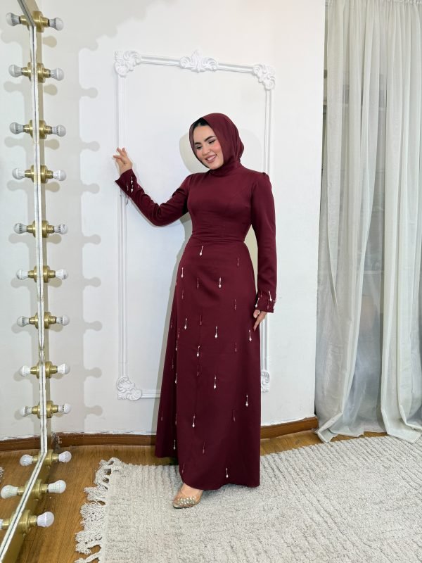 فستان برجندي A-LINE