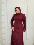فستان برجندي A-LINE