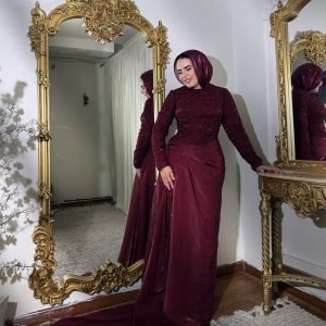 فستان مارون جيبير فرنسي