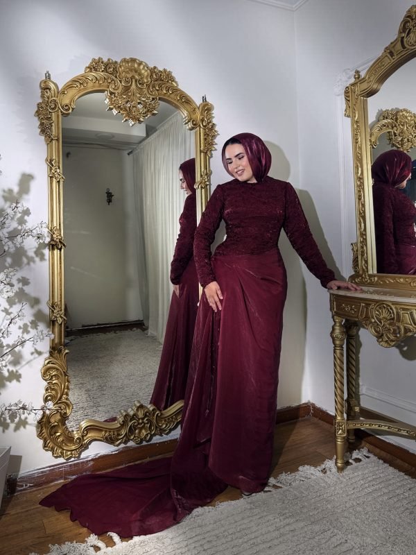 فستان مارون جيبير فرنسي