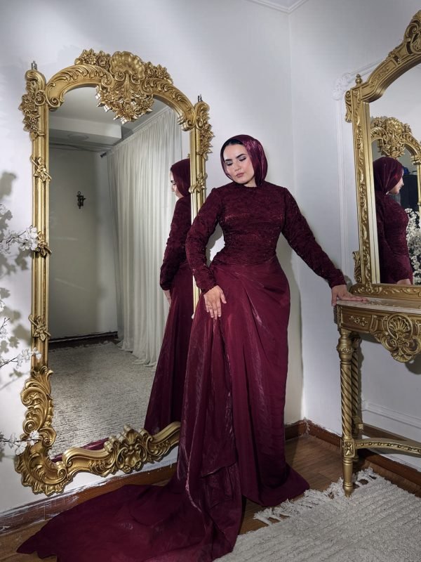 فستان مارون جيبير فرنسي